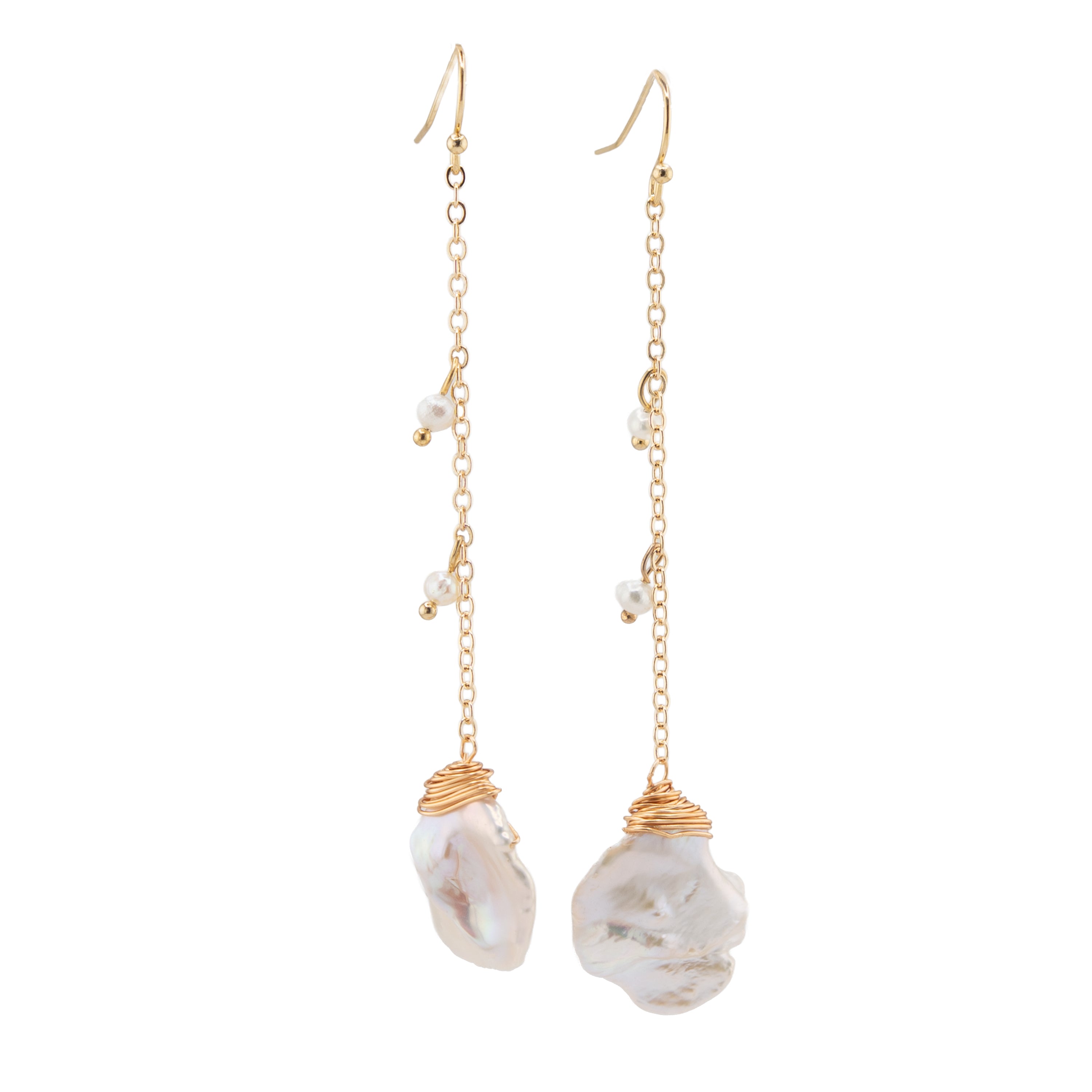 Hoku Keshi Pearl Dangle Earrings