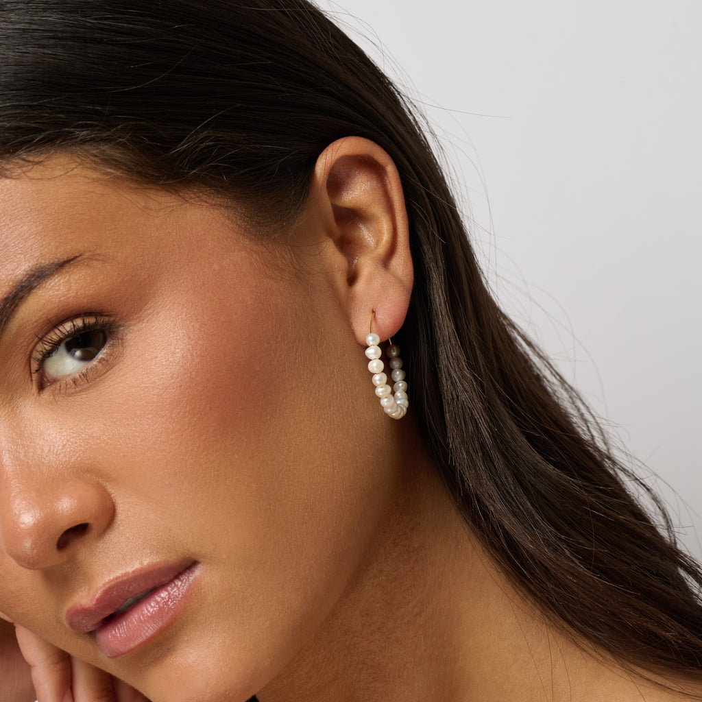 Leilani Pearl Hoop Earrings
