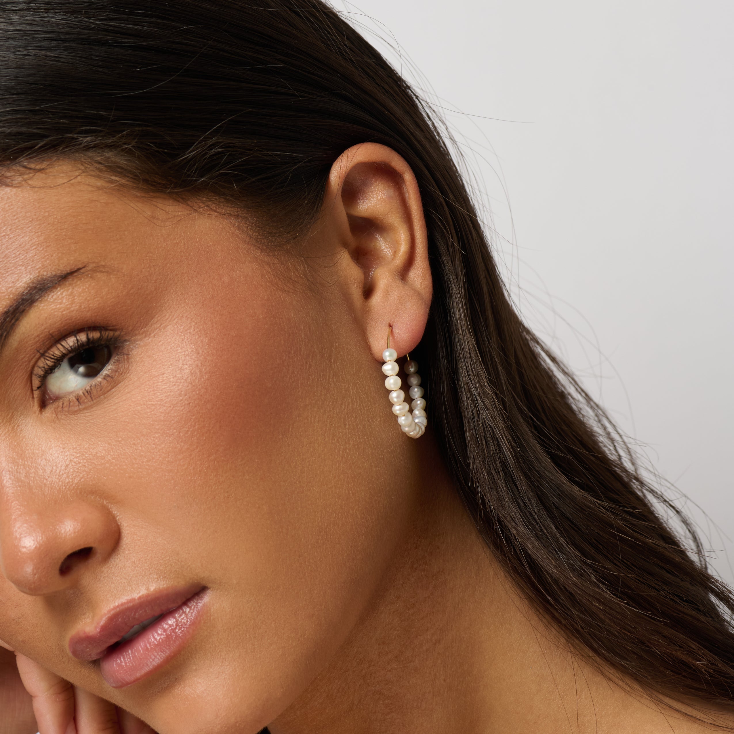 Leilani Pearl Hoop Earrings