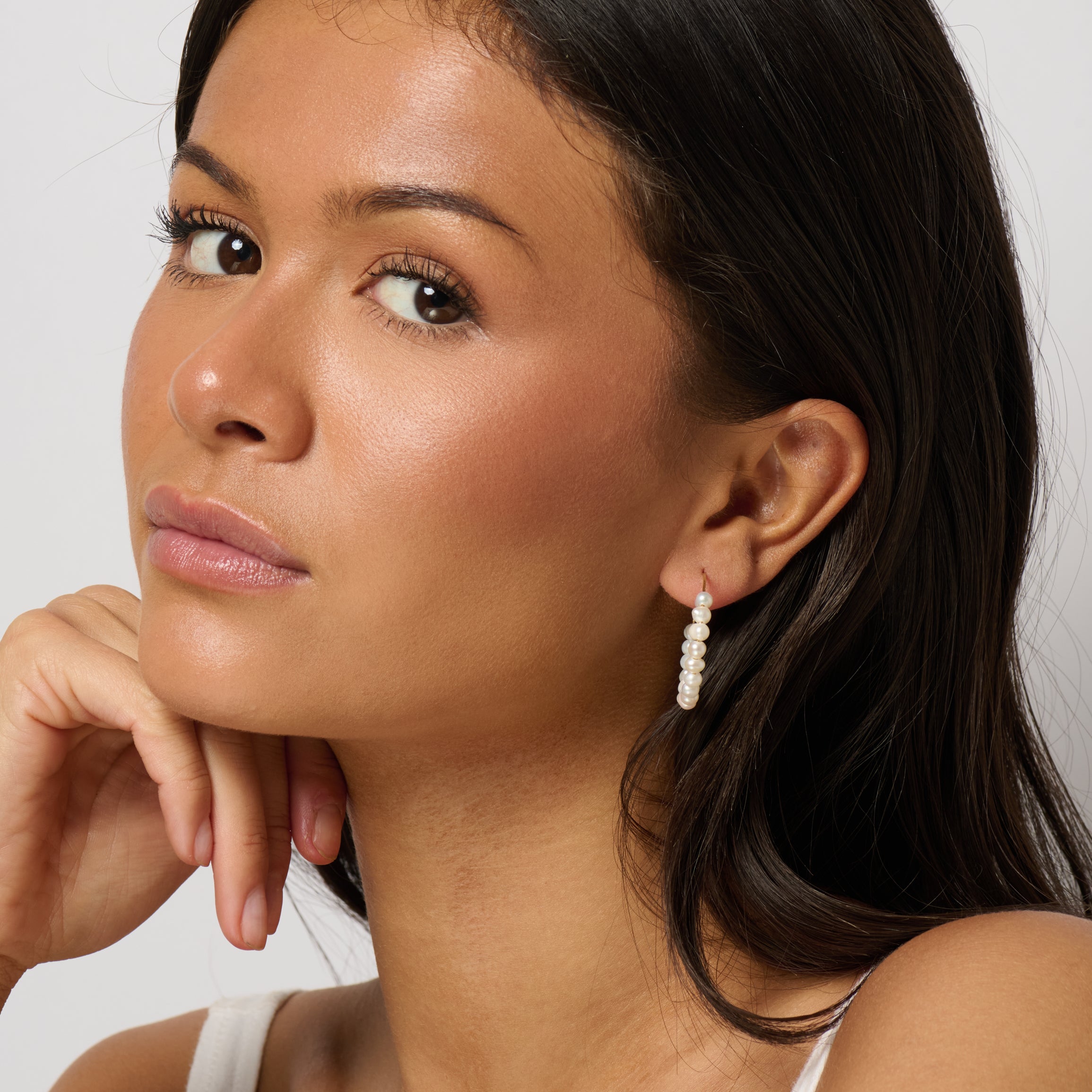 Leilani Pearl Hoop Earrings